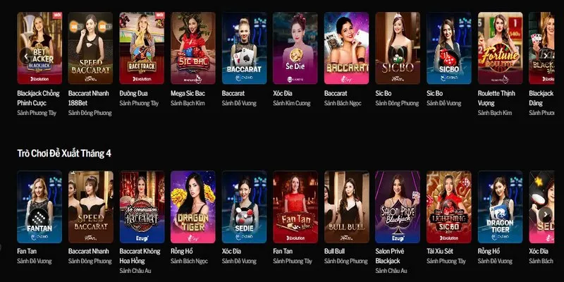 Casino có sức hút lớn với nhiều tựa game và Dealer người thật
