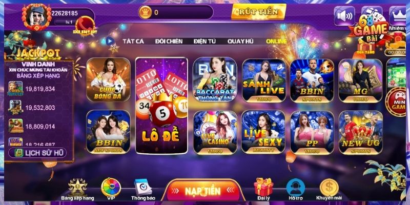 Sảnh game đối chiến chỉ có tại 68GB