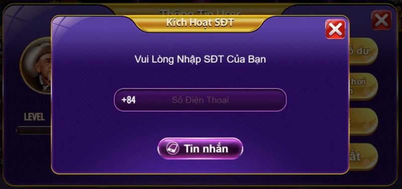 Nhập số điện thoại người chơi