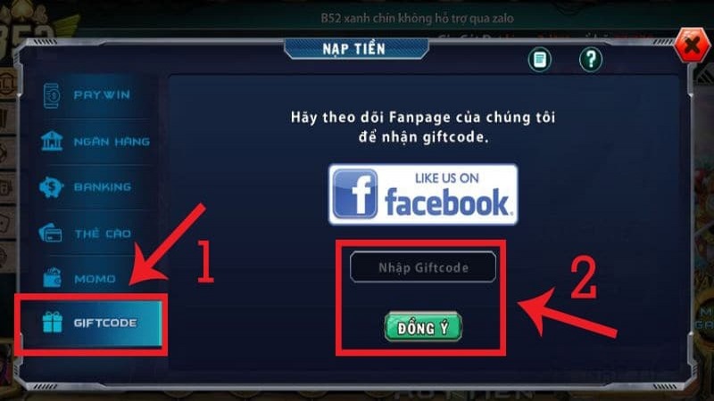 Bet thủ đăng ký tài khoản và nhận Giftcode B52 chào mừng