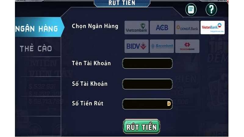 Chọn ngân hàng mình đang sử dụng