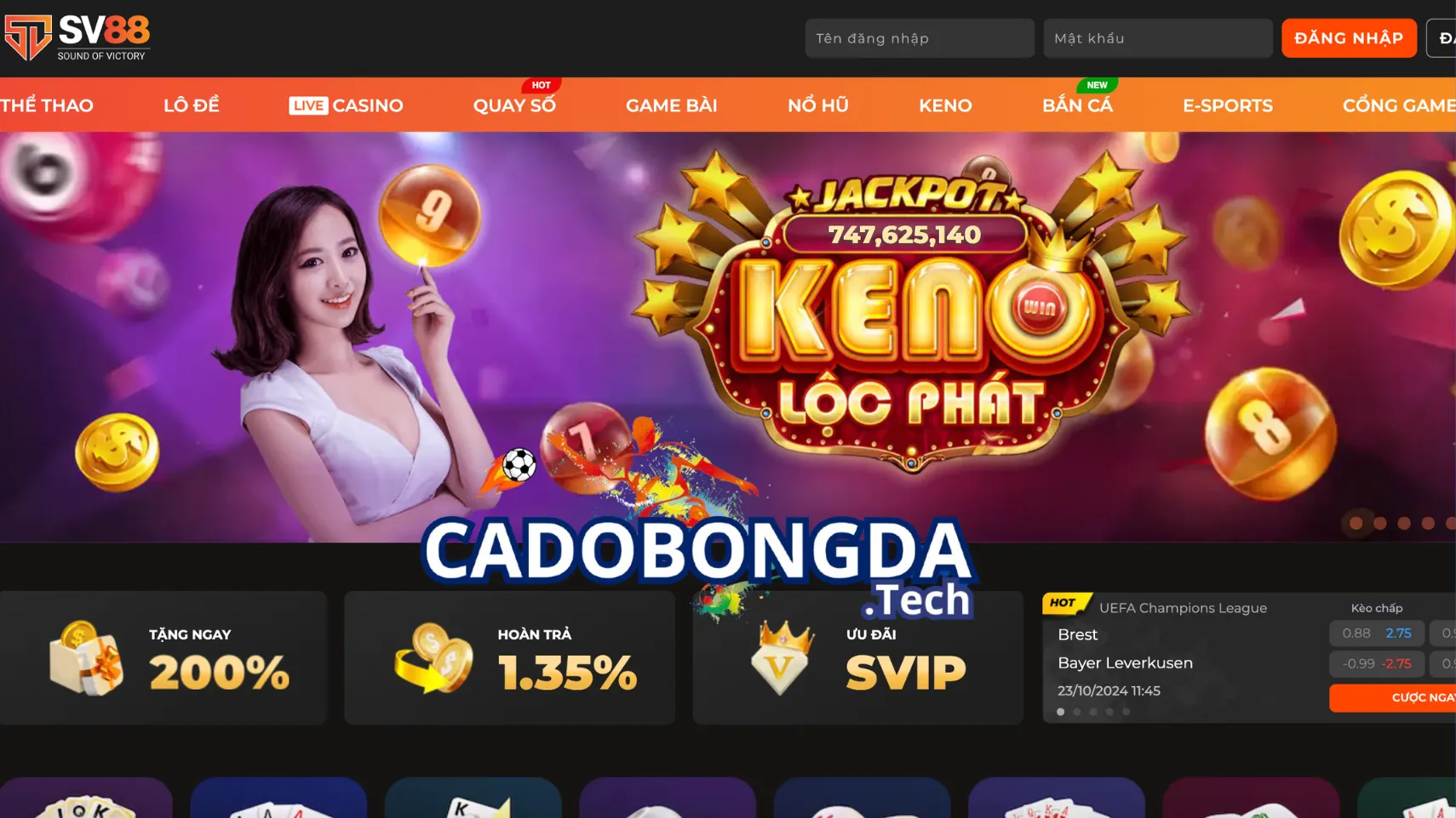 Trang web cá độ bóng đá SV88 uy tín và đáng tin cậy Trang web cá độ bóng đá SV88 uy tín và đáng tin cậy