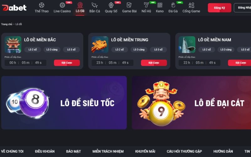 Xổ số lô đề dabet cực hấp dẫn