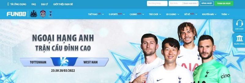 Giao diện website của nhà cái Fun88 luôn được thiết kế bắt mắt Giao diện website của nhà cái Fun88 luôn được thiết kế bắt mắt