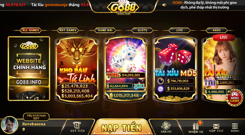 Cổng game Go88 - Chất lượng uy tín hàng đầu hiện nay
