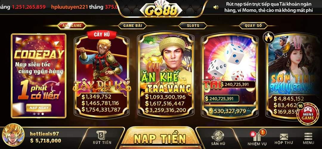 Go88 – Thiên đường trò chơi thu hút hàng triệu game thủ 4 Các sản phẩm cá cược hấp dẫn tại Go88