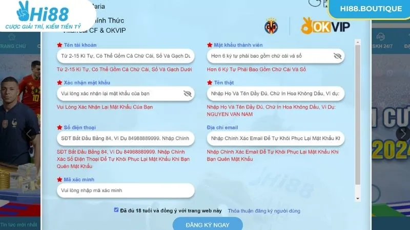 Hướng dẫn đăng ký đơn giản để tham gia cược Hi88
