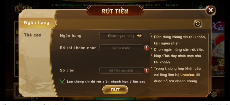 rút tiền Iwin