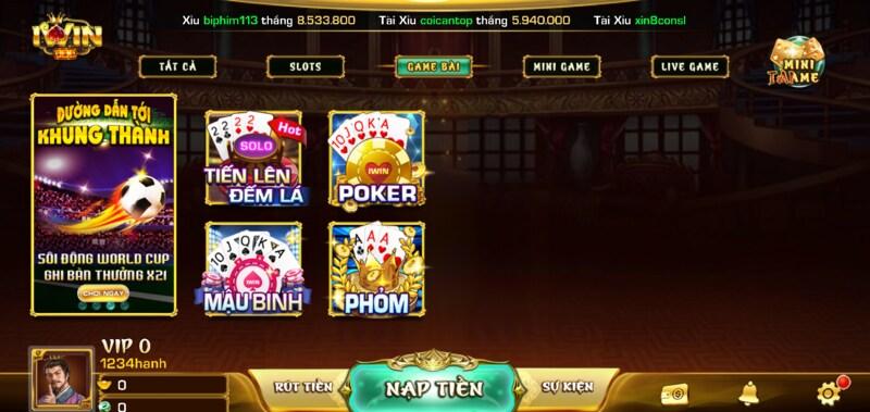 Kho game đánh bài Iwin