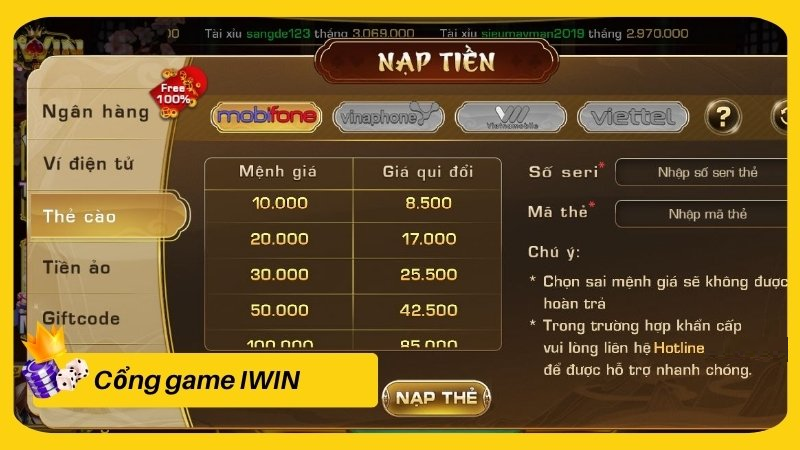 Nạp tiền IWIN