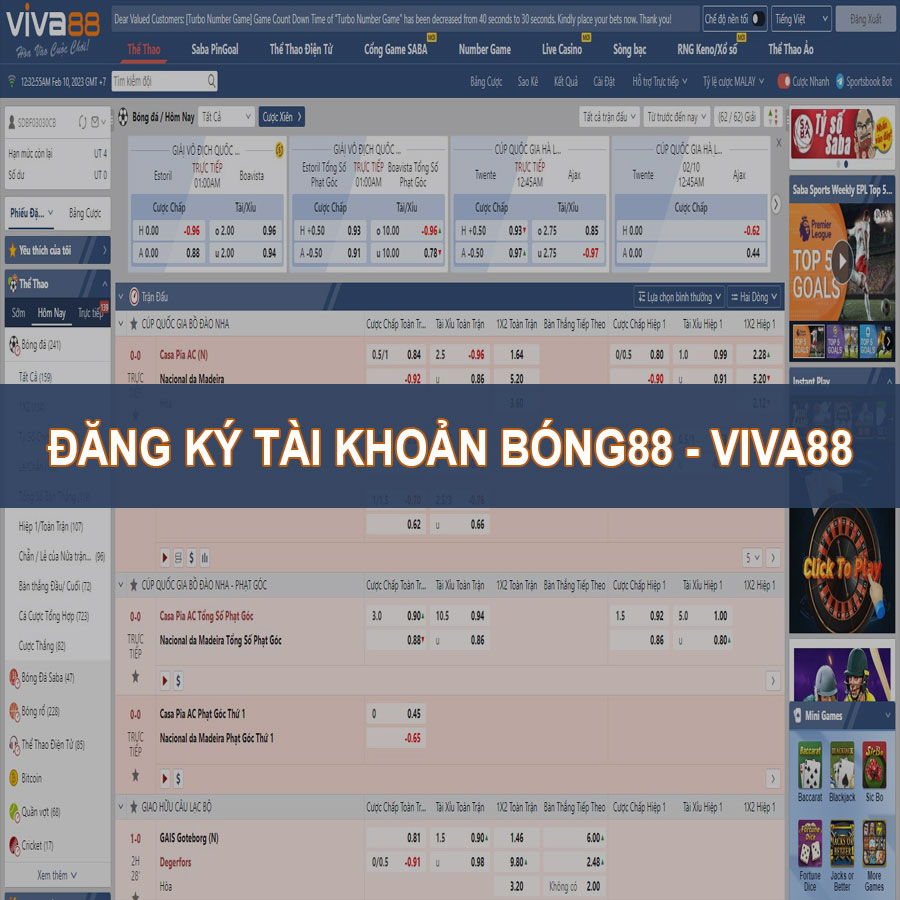 Đăng ký tài khoản Bóng88 - Viva88
