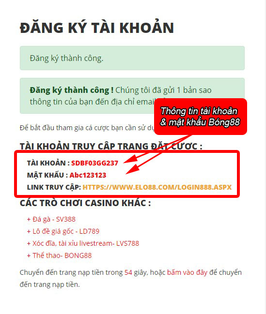 Nhận tài khoản nhà cái Bong88