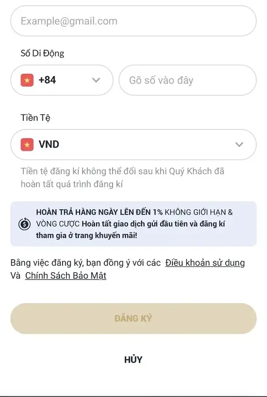 bấm đăng ký M88