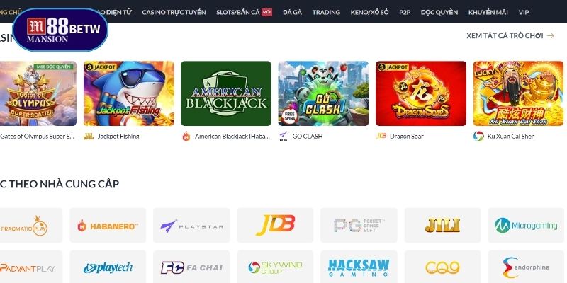 Kho game khủng từ 50+ nhà cung cấp hàng đầu thế giới