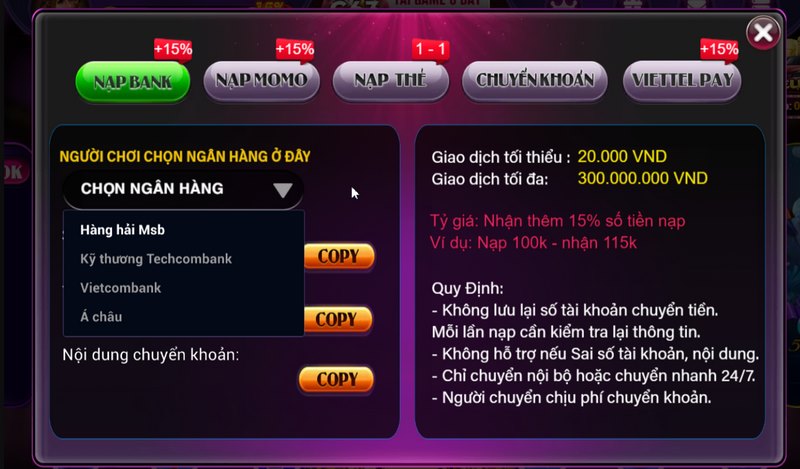 Thời gian thực hiện nạp - rút tiền tại sân game cực nhanh chỉ vài phút