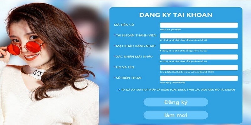 Thông tin người chơi cung cấp khi đăng ký thành viên