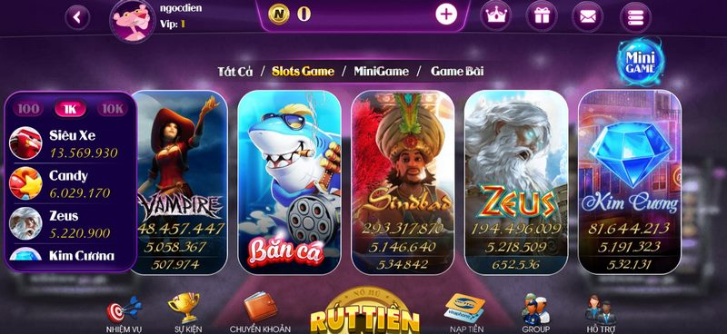 Sân chơi mang tới thế giới game slots ấn tượng, phong phú bậc nhất