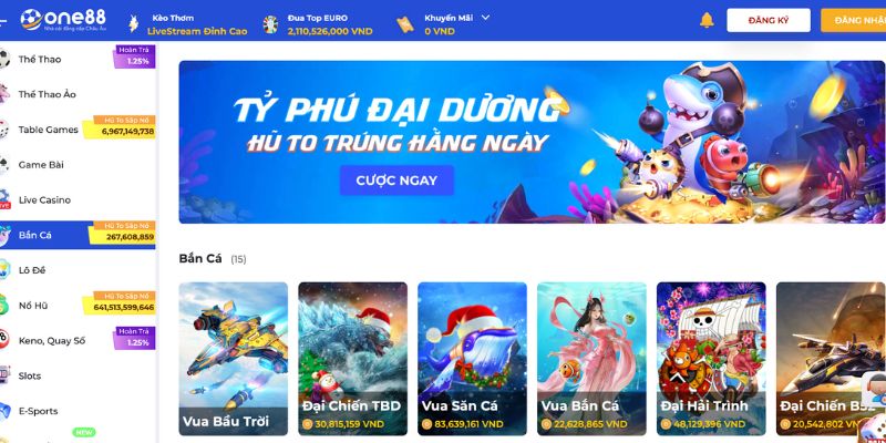 Săn cá làm giàu cùng One88