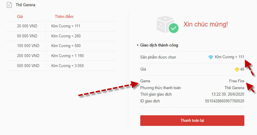Anh Nap The Garena Thanh Cong moi
