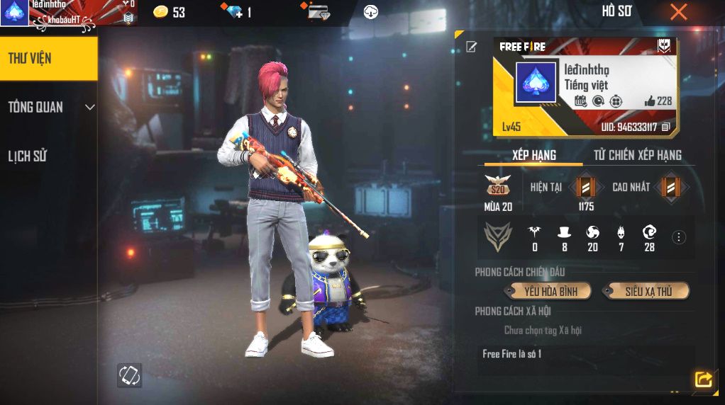 Ảnh Nick Free Fire Rank Huyền Thoại Vip cực xịn