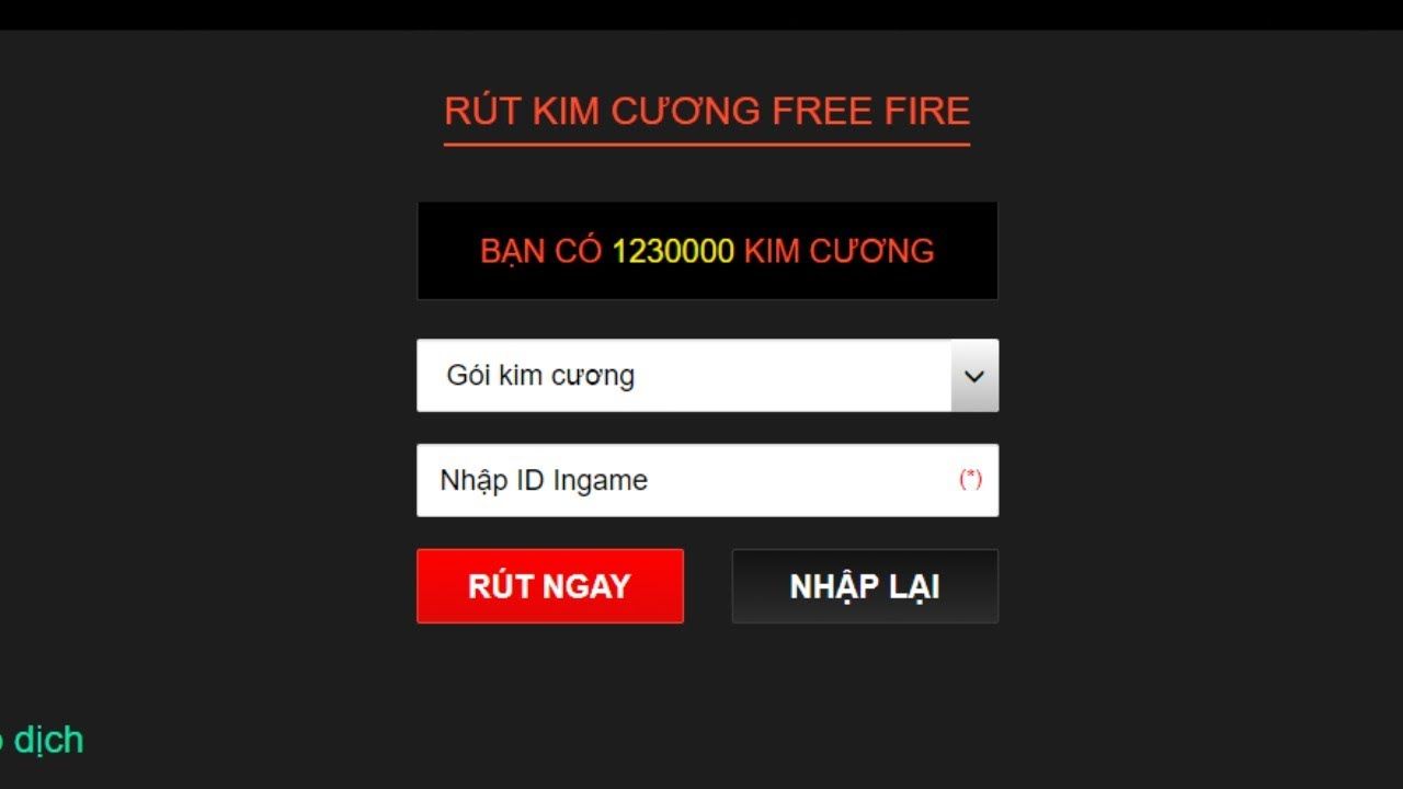 Ảnh Rút Kim Cương Free Fire mới nhất