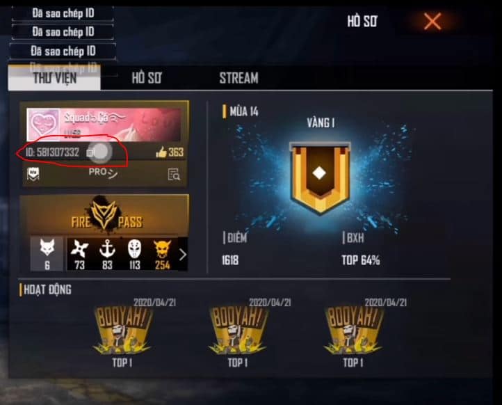 Cách Vào Nick Free Fire Bằng ID