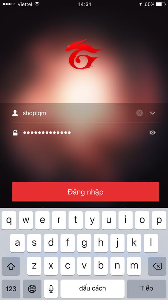 Kết nối tài khoản Facebook qua Garena Bạn hãy đăng nhập vào tài khoản Garena vừa tạo trước đó như hình trên