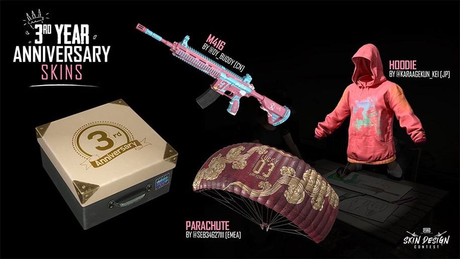 Các skin Free mà PUBG dành tặng người chơi nhân sinh nhật
