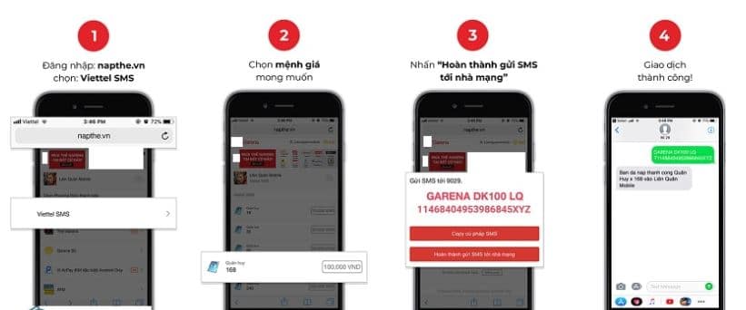Cách nạp sò bằng sms
