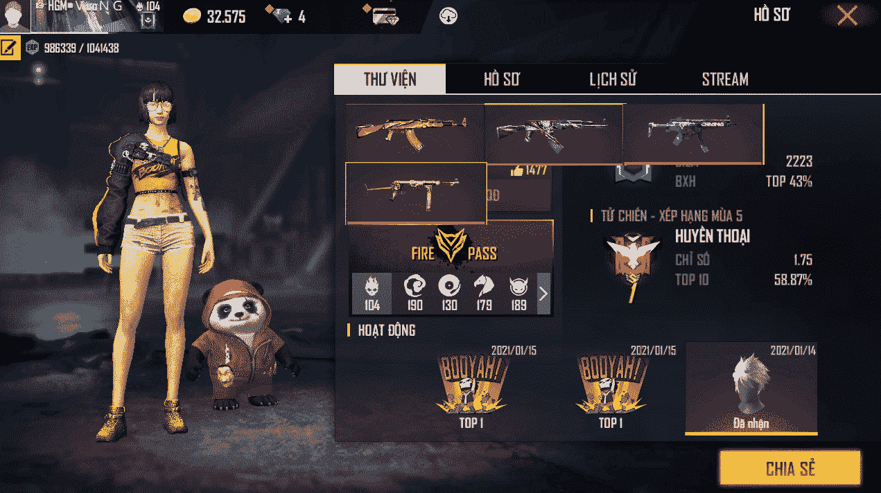 Hình Acc FF Giàu Con Gái cực hot