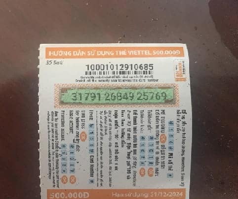 Hình Card Viettel 500k đã cào