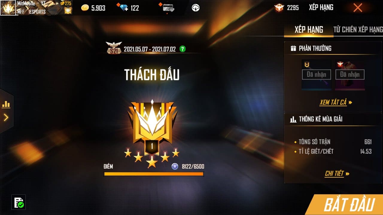 Hình FF Thách Đấu 5 sao