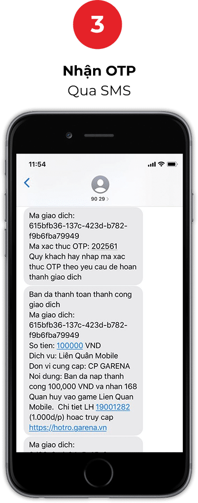 Hình Nạp Thẻ Garena Thành Công Liên Quân Mobile