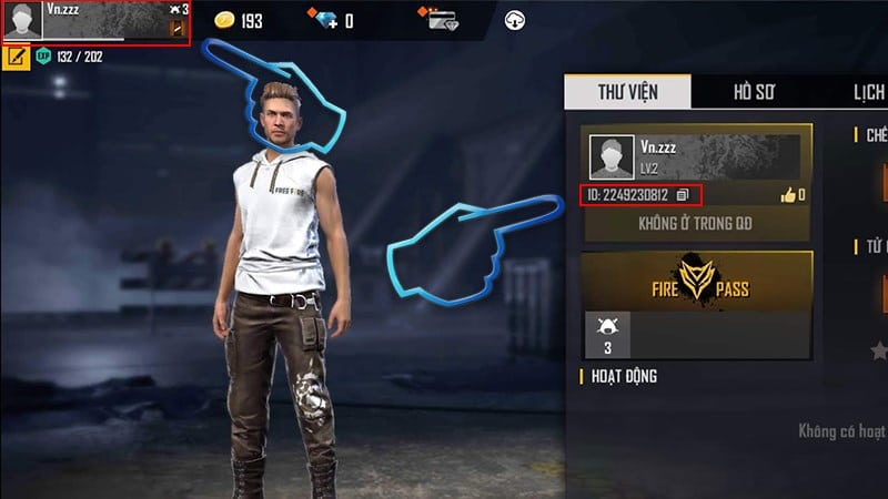ID bạn có thể xem bằng cách vào game