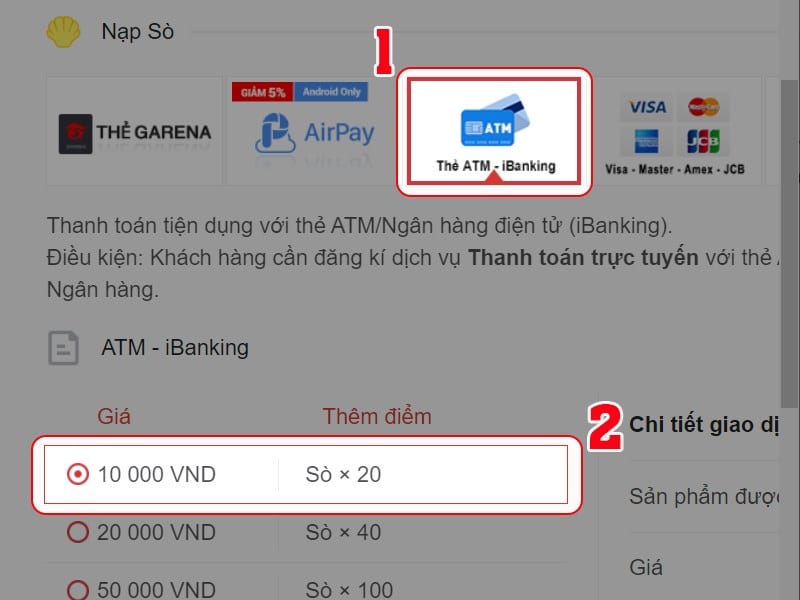 Thanh toán bằng Thẻ ATM - ibanking Thanh toán bằng Thẻ ATM - ibanking