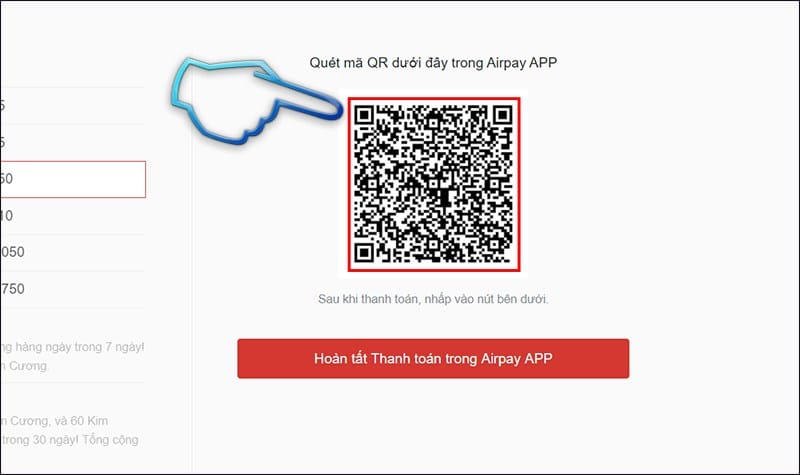 Trang sẽ trả về cho bạn 1 mã QR code