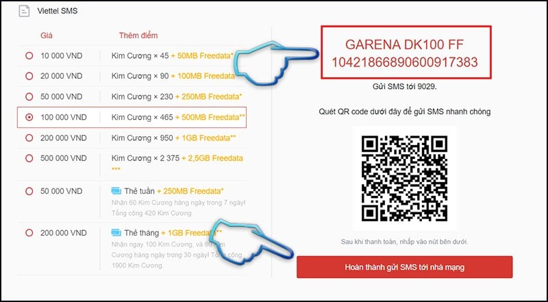 Trang sẽ trả về cú pháp tin nhắn