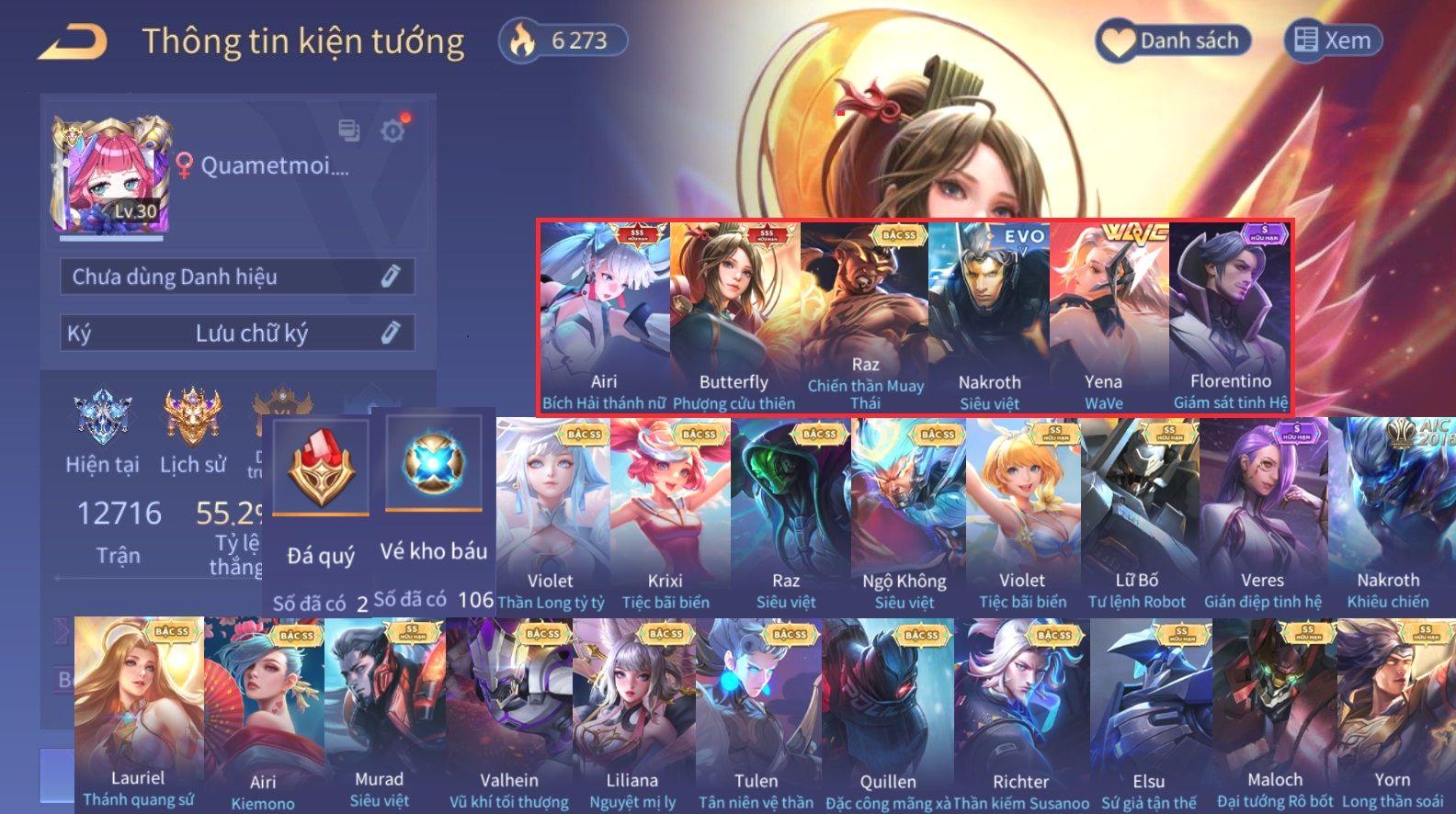 ảnh nick liên quân vip