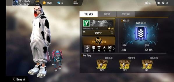 Ảnh Acc FF Vip, Đỉnh Nhất