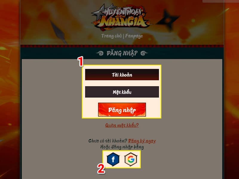 Đăng nhập tài khoản game Các bạn Đăng nhập tài khoản game.