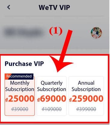 Các gói vip của acc Wetv