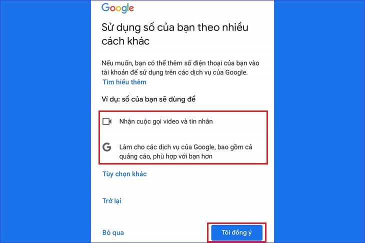 Bạn đọc kỹ 2 gợi ý của hệ thống > Chọn Bỏ qua hoặc Đồng ý Chọn Bỏ qua hoặc Tôi đồng ý.