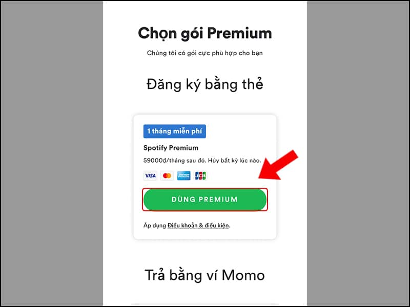 Chọn vào DÙNG PREMIUM Chọn vào DÙNG PREMIUM
