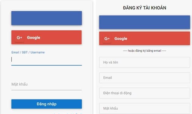 Đăng nhập nhanh bằng tài khoản liên kế