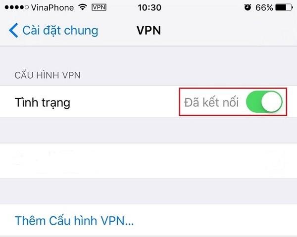 Gạt nút OFF sang ON.