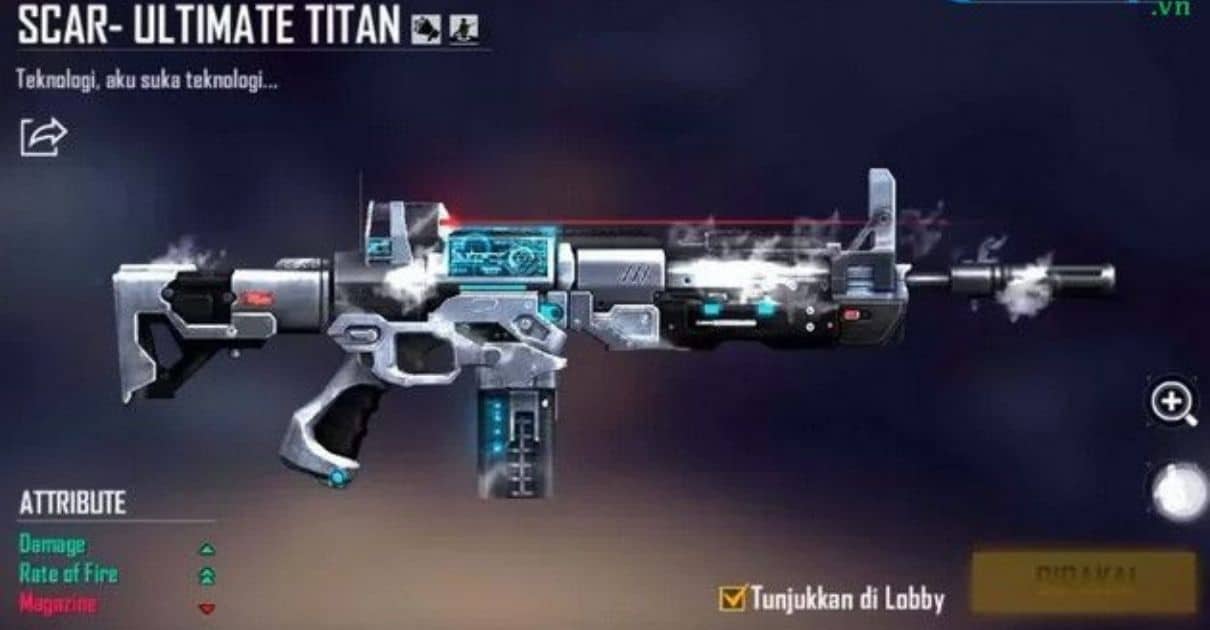 Hình Súng FF SCAR đẳng cấp Titan chất ngầu nhất