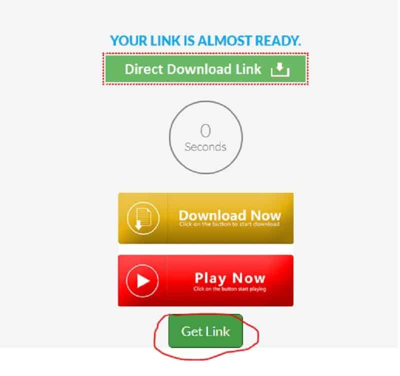 Nhấn Getlink để tiếp tục