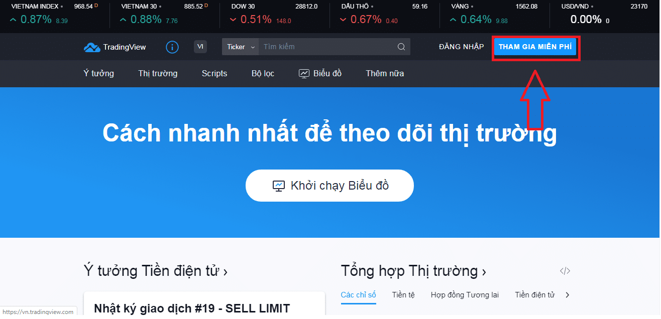 Nhấn vào tham gia miễn phí