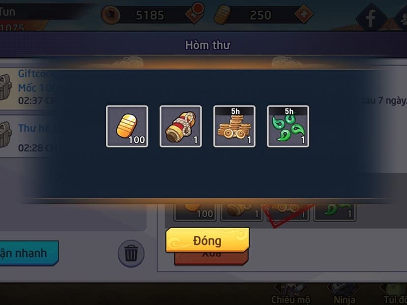 Nhận quà thành công Như vậy bạn đã đổi code thành công