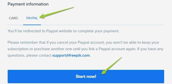 Cách đăng ký tài khoản Freepik Premium để tài file đồ họa miễn phí 43 Trong khi thanh toán, hãy chọn phương thức thanh toán là PayPal